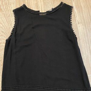 Black, Sleeveless Top with Circular Detail